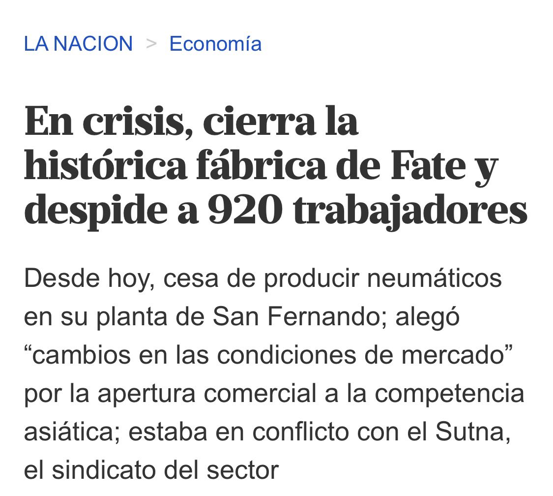 MoniMacha's tweet photo. El cierre de FATE y los más de 900 laburantes que quedaron en la calle son la consecuencia  del modelo de ajuste que está implementando Milei.
Según @ctroCEPA, en dos años de gestión se destruyeron 21.938 empresas y más de 290.000 puestos de trabajo registrados. https://t.co/BdqmAUkXJY