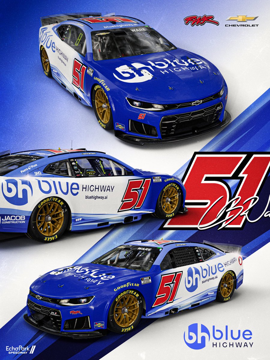 RickWareRacing's tweet photo. 🎨 Paint Scheme @EchoParkSpdwy 
@bluehighwayco on the #51 https://t.co/TXzEpnTXOA