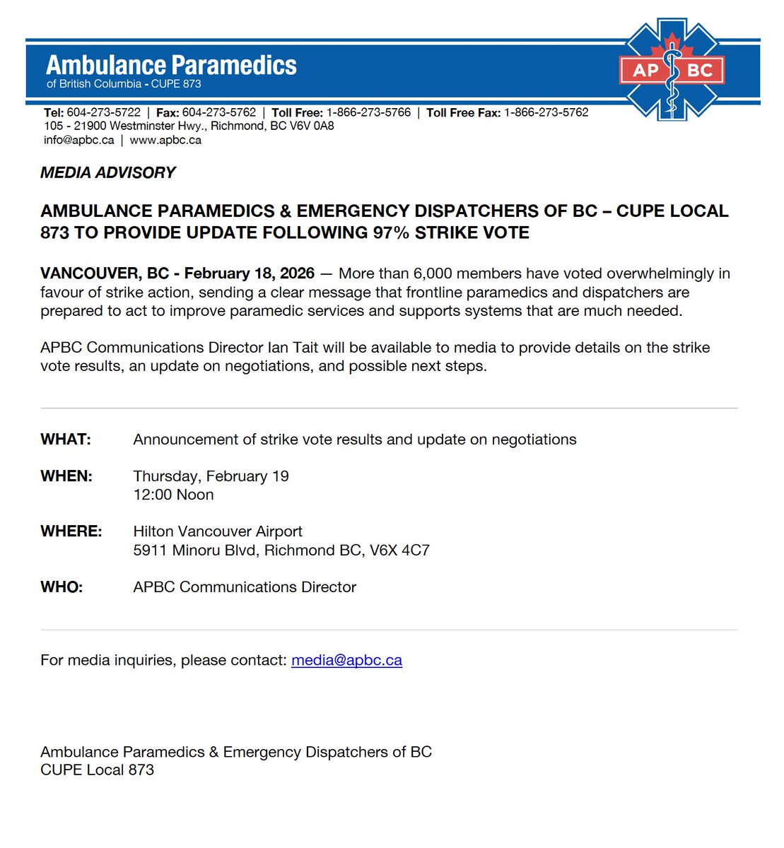 A. Paramedics Of BC tweet media