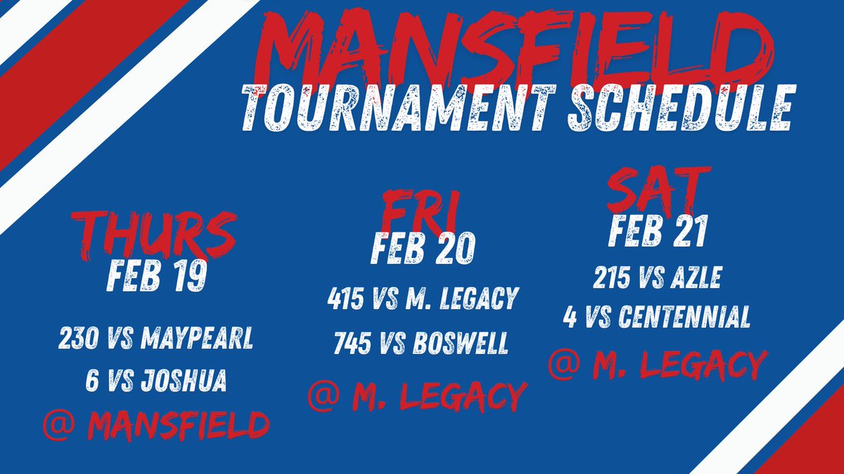 GHSMustangSB's tweet photo. WEEK 2 Mansfield tournament starts tomorrow. Check out our schedule below @GCISD_Athletics @GCISD @Grapevine_HS @GVineAthletics https://t.co/0sR5aZw15s