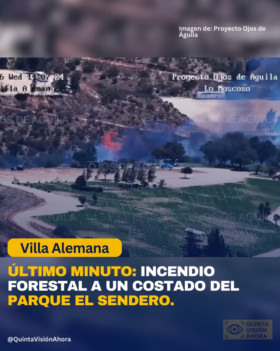 AHORA: Incendio Forestal con riesgo de propagación en Villa Alemana.

#IncendioForestal #VillaAlemana
