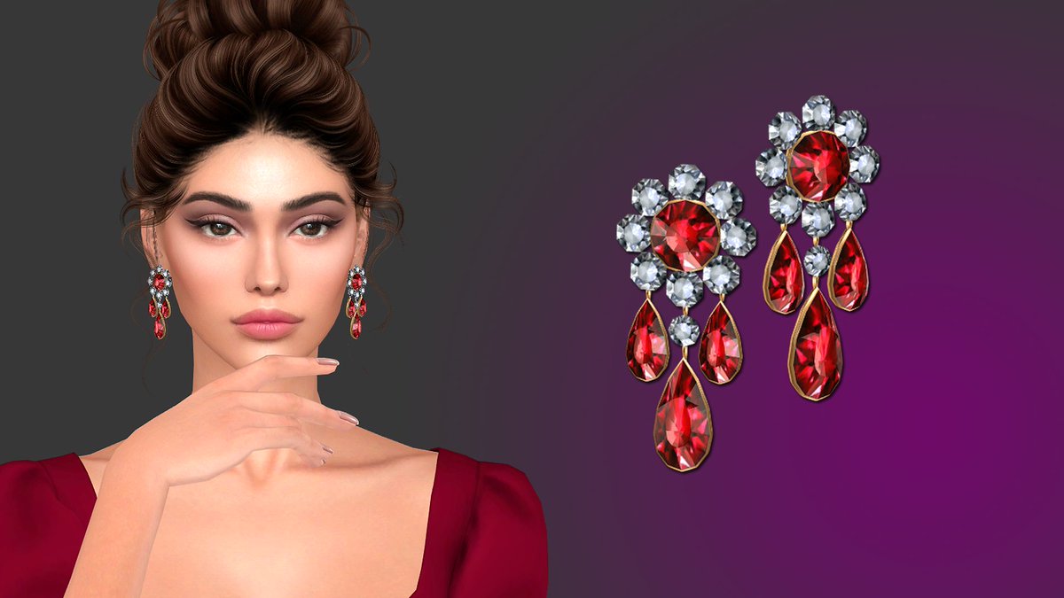 Queens earrings
  
DOWNLOAD👇 modcollective.gg/sims4/details/…

#Sims4 #TheSims4 #ts4 #natalis #ts4cas #sims4cc #ts4cc #sims4accessoires #ShowUsYourSims #sims4cas