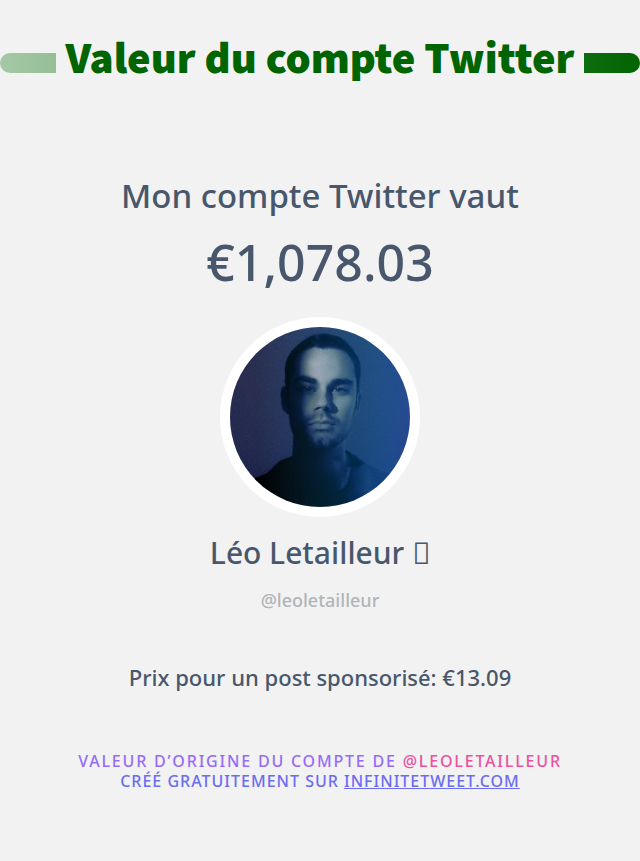 Mon twitter vaut: €1,078.03

➡️ infinitetweet.me/account-worth?…