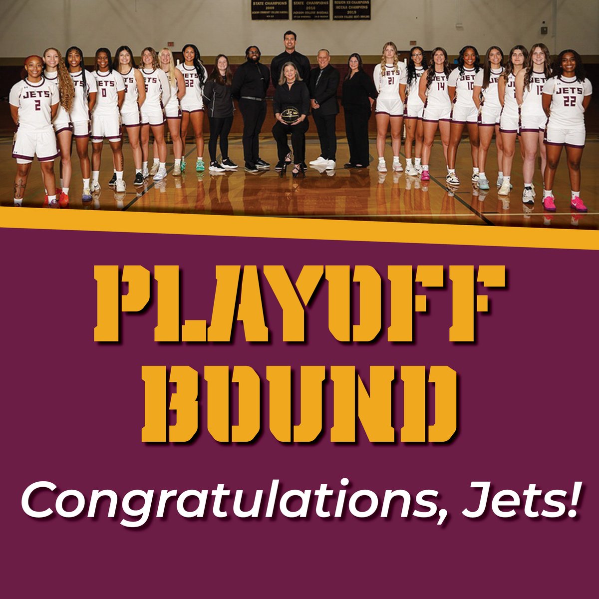 JacksonCollege's tweet photo. 🏀 Women’s basketball clinched a berth in the Great Lakes District A Championship with a win Saturday! They defeated the Henry Ford College Hawks 96-58. The Jets are now 7-4 in the MCCAA Conference, 16-10 overall. They travel to Mott CC Wednesday. #jacksoncollege #jcjets https://t.co/wjHaJyMVq8