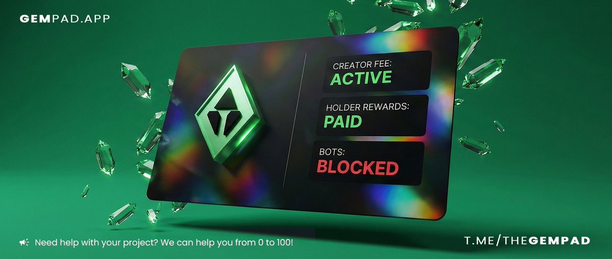 "Not every token deserves Creator Fees." - Them. 🤡
"Every Builder deserves a sustainable business model." - Us. 💎

The "Green Pill" just pivoted to incentivizing wash-trading bots over real development.

If you remove the incentive to build, you only get scams.

The GemPad