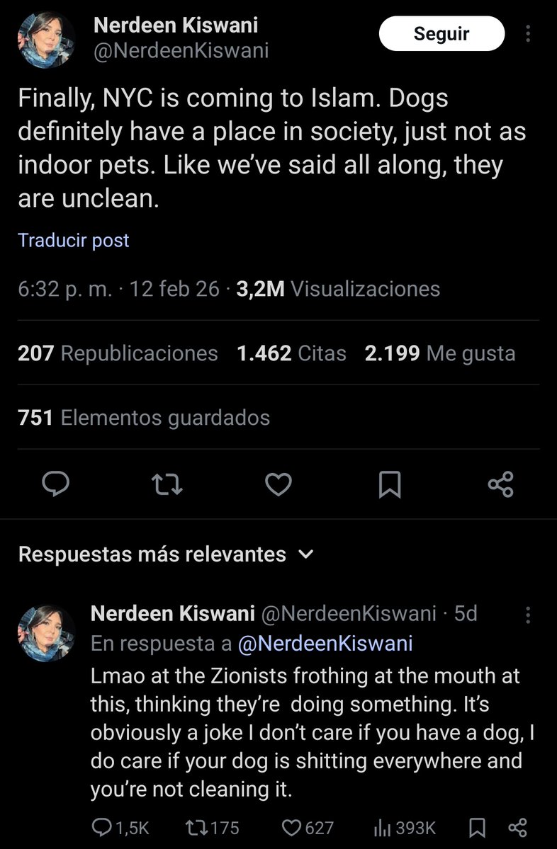 I am not a dog lover, but even I know that dogs are useful for companionship, to save lives, to offer security and to track people or drugs.

Islam, the cult that justifies all kinds of sexual and criminal aberrations, hates dogs.

Just think about it

#StopMuslim #StopIslam #Ala