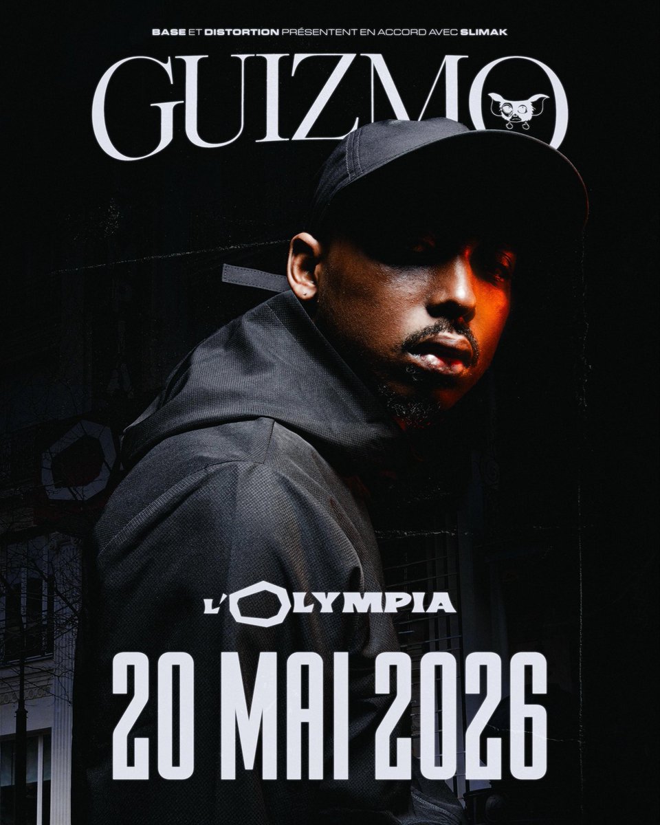 JustMediaFr_'s tweet photo. ๐จ Guizmo annonce un concert ร lโOlympia le 20.05.2026 ! ๐๏ธโก๏ธ
Soyez prรชts : les places seront disponibles dรจs ce vendredi ๐
#Guizmo #Olympia https://t.co/BS4mXQUDRG