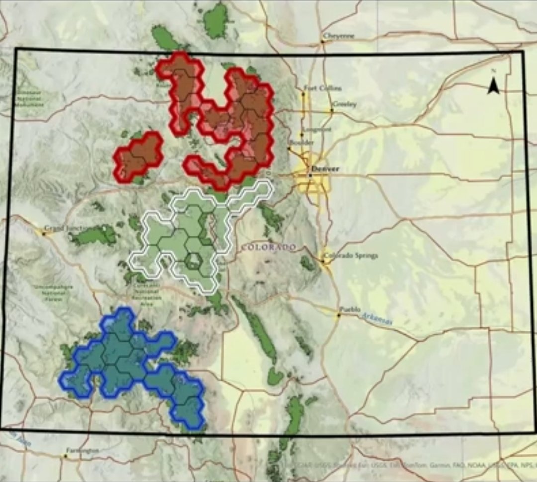 Colorado recreationists take note.  

The map below, which was flashed on the screen during a recent <a href="/ColoradoSun/">The Colorado Sun</a> podcast about Colorado's plan to reintroduce wolverines to our high alpine areas, shows where the three release zones will be (one zone in white is a little hard to