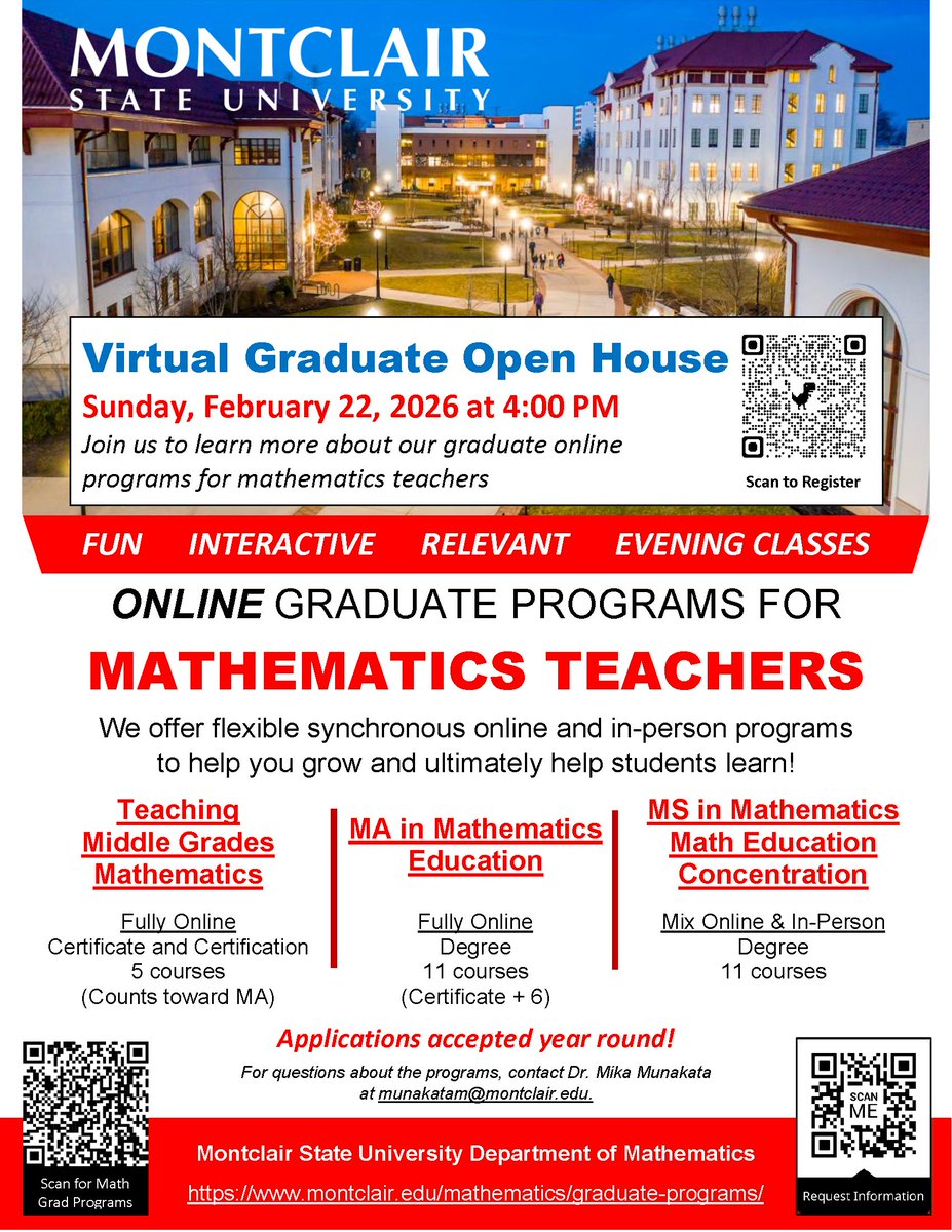 Montclair State Department of Mathematics tweet media