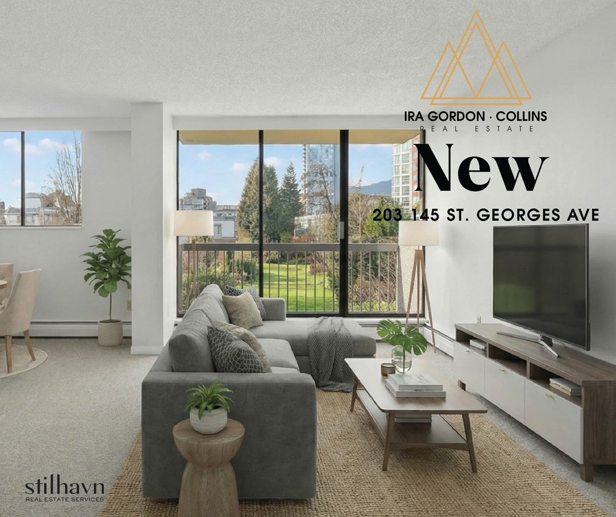 iragc's tweet photo. Just Listed I Lower Lonsdale I 203-145 St Georges Ave.
N.W-facing 1 bed at Talisman Tower
✔️ Over 690 sq ft
✔️ New wool carpet + fresh paint
✔️ Garden courtyard &amp; mountain views
✔️ Pet &amp; rental friendly
✔️ Parking + storage
Steps to Shipyards &amp; Seabus.
#LowerLonsdale #RealEstate https://t.co/eAEfhEZeNO
