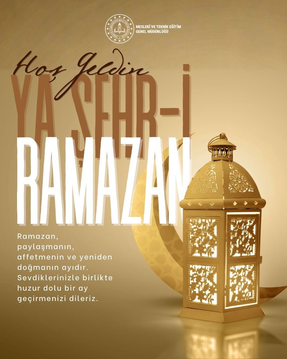 🌙 Ramazan, hayatın akışı içinde kendimize ve birbirimize yeniden yöneldiğimiz; sabrı, merhameti ve paylaşmanın inceliğini hatırlayarak gönüller arasında  köprüler kurduğumuz müstesna bir zaman dilimidir.

Mesleki ve teknik eğitim ailesi olarak emeğin, üretmenin ve birlikte