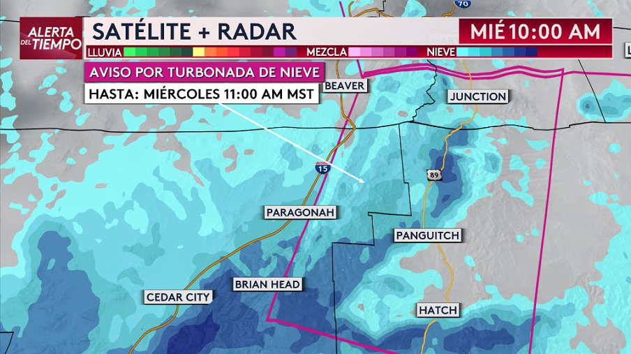 LorenaLimWX's tweet photo. Tres avisos por turbonada de nieve en el sur de Utah, incluyendo tramos de carreteras i-15, i-70 y US-89, UT-20, UT-12 Y UT-143
Condiciones muy peligrosas por visibilidad completamente reducida y vientos a más de 50 mph
Hasta las 11am de este miércoles 

#utwx #latinosenutah https://t.co/z3xwI62VH7