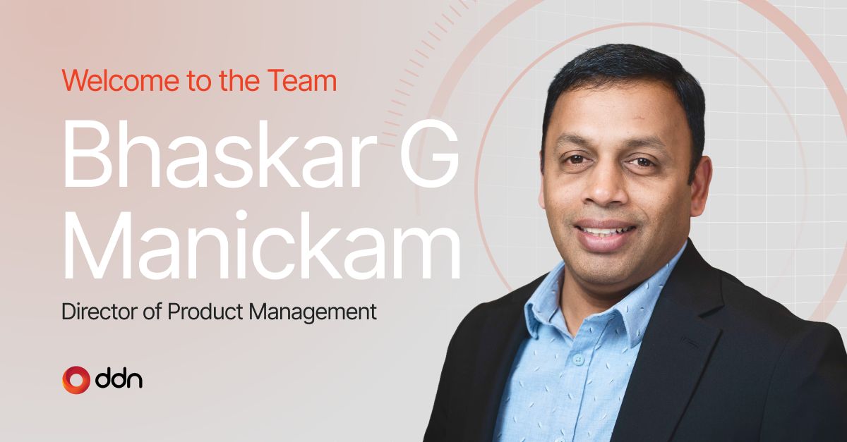 DDNintelligence's tweet photo. We’re thrilled to welcome Bhaskar G Manickam as our new Director of Product Management at DDN! 👏

Bhaskar is a visionary leader with experience in building platform and product strategy that drives product-led growth by building AI-enabled cloud data platforms, services and predictive analytics that scale across ecosystems. At HPE, Bhaskar led global team that built business outcomes by turning data and AI into durable competitive advantage, new revenue streams and long-term enterprise growth for hybrid cloud.

At DDN, Bhaskar will help customers advance their AI initiative from pilot to production. A seasoned technology leader with more than 22+ years of experience across various roles and products, Bhaskar brings customer empathy unlocking growth, drive innovation and deliver lasting value.

Please join us in welcoming Bhaskar to the DDN team!