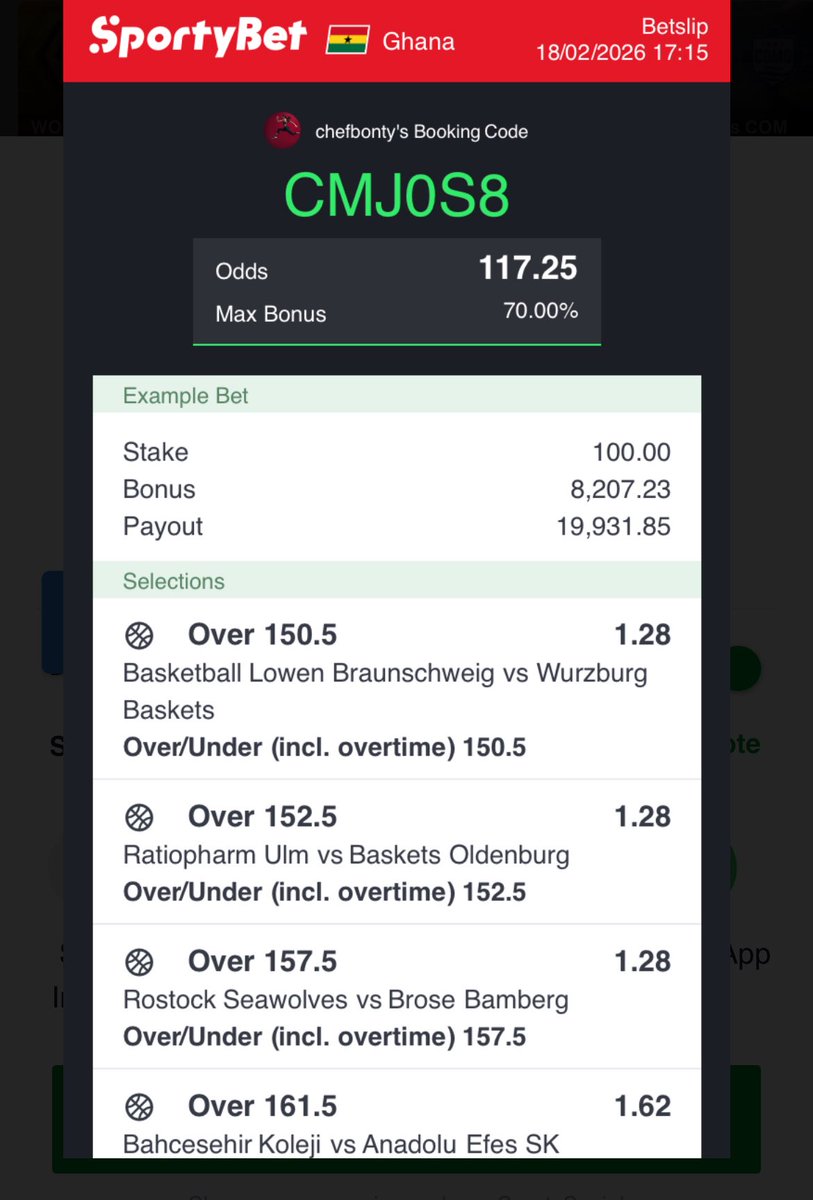 Joy Is Coming Tonight 🏆

✅FMWRBY    10 ODDS 

✅CMJ0S8     110 ODDS 

Congrats to you in advance.
