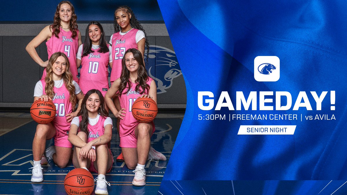 YUPanthersWBB's tweet photo. SENIOR NIGHT!
Come out to the Freeman Center tonight at 5:30pm to cheer on your Panthers! This will be our last game at home this season, so let's make it memorable for our seniors! See you then! #GoPanthers #SeniorNight https://t.co/vohNnKva98