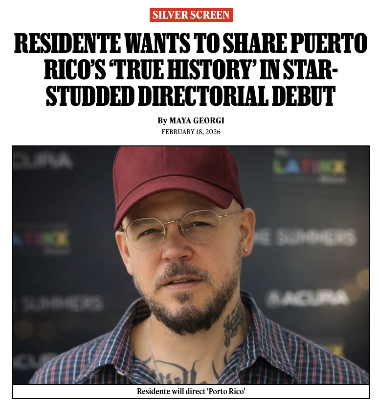 .<a href="/Residente/">Residente</a> is heading for the silver screen.

The movie, titled Porto Rico, features a star-studded cast, including Bad Bunny, Edward Norton, Javier Bardem, and Viggo Mortensen. Porto Rico marks Benito’s first leading role in a film.

Read more: rollingstone.com/music/music-ne…