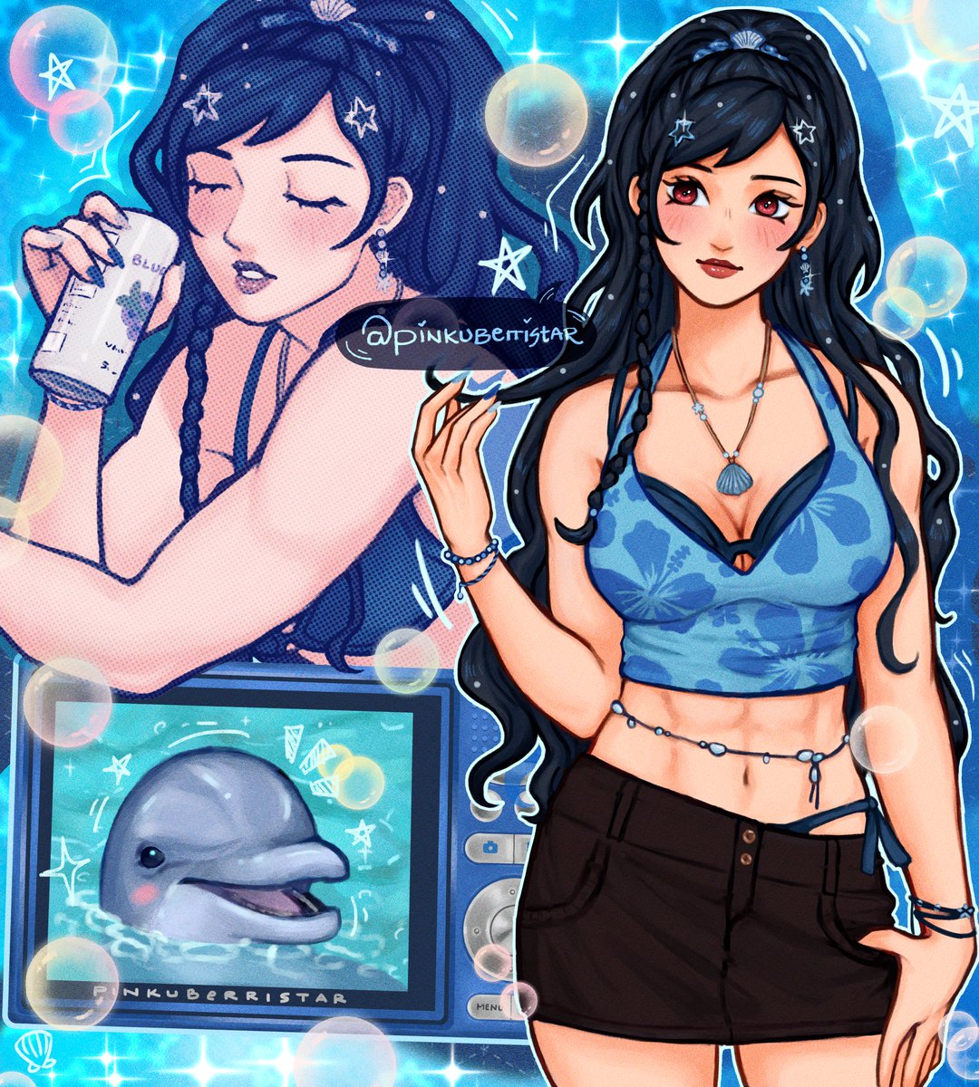 pinkuberristar's tweet photo. blue summer tifa 💙🫧 https://t.co/nVassdlW69