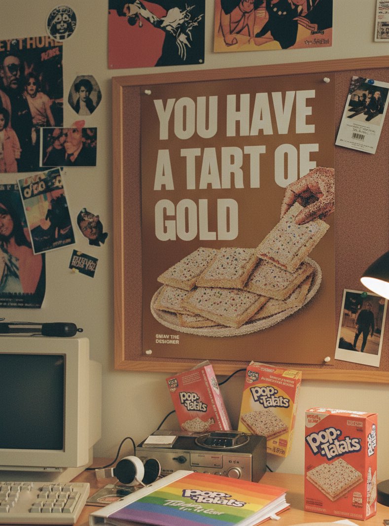 Lorita_theswav's tweet image. Day 90 of 100.

YOU HAVE A TART “HEART” OF GOLD.

Yes, you! Thank you for sticking with me for 90 days🥹
I’m honored!

Chose a Pop-Tart for today 'cause the guy made some waves in the 90s😂 and it’s D90💚

#swavthedesigner #100daysdesignchallenge #creativedesigner #creativegrowth