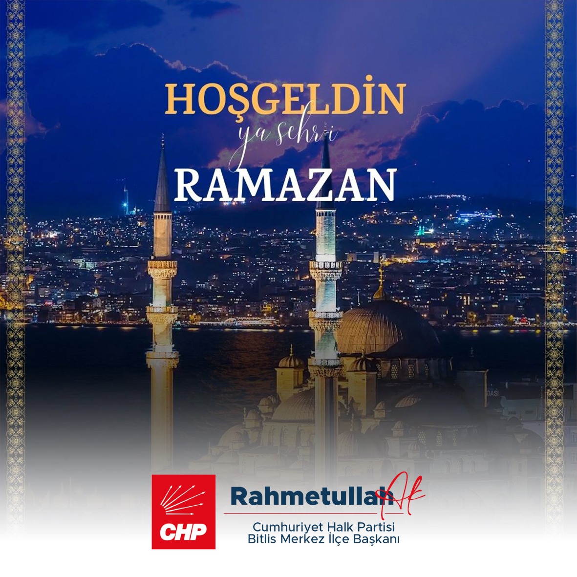 “Ramazan, Aynı Şehrin Aynı Vicdanında Buluşmaktır” - GÜNDEM - İnternetin Ajansı
Cumhuriyet Halk Partisi Bitlis Merkez İlçe Başkanı Rahmetullah Ak, Ramazan ayı dolayısıyla yaptığı açıklamada, bu ayın yalnızca ibadet takviminin bir parçası değil; toplumsal muhasebenin ve ortak