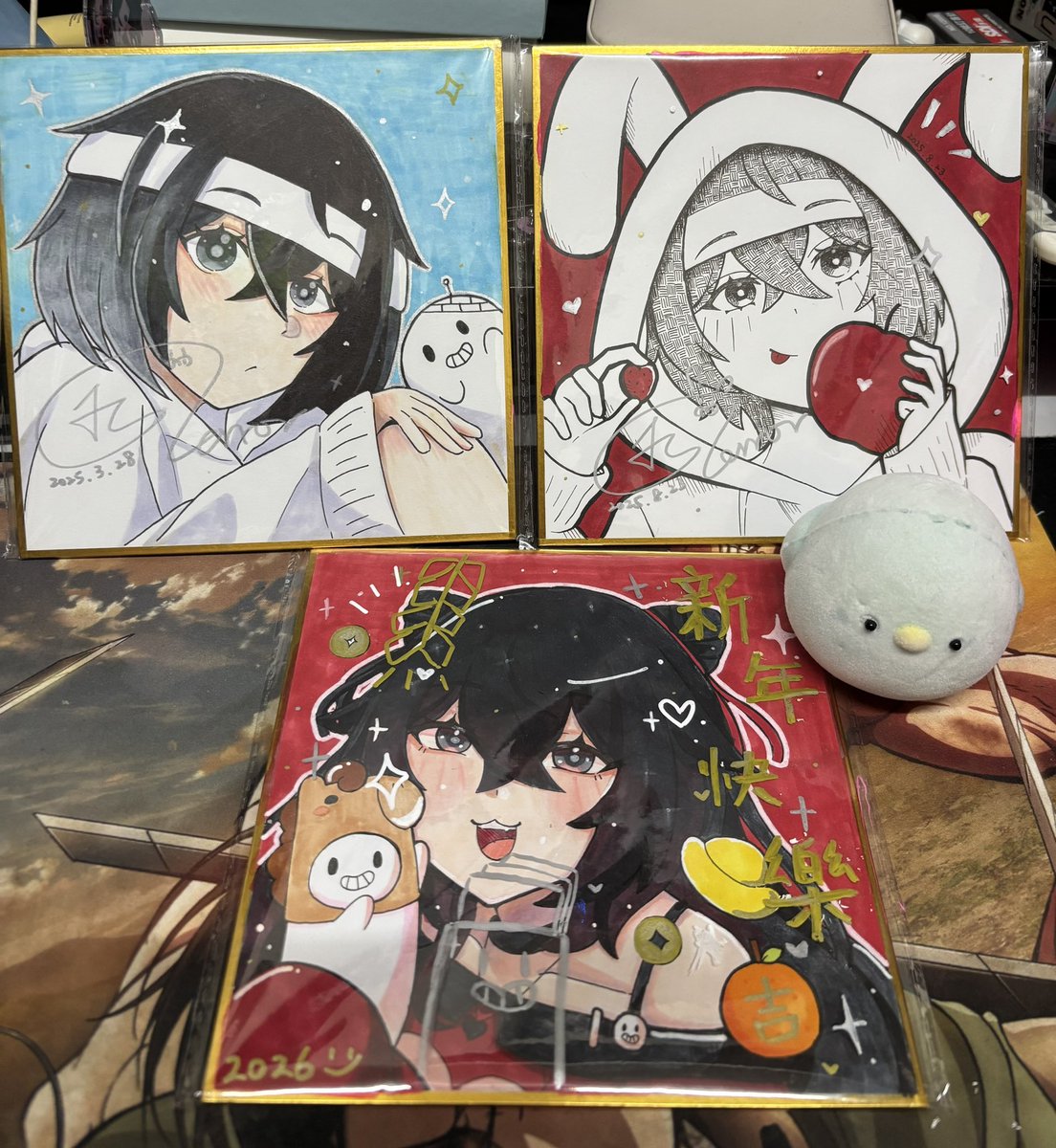 完工～順便把之前畫完的色紙也拿來拍賣
恭喜<a href="/Ragon3581_RG/">Ragon</a>  直接全部帶走～
我們明年再見(*¯︶¯*)
#塗鴨FC #404塗鴨