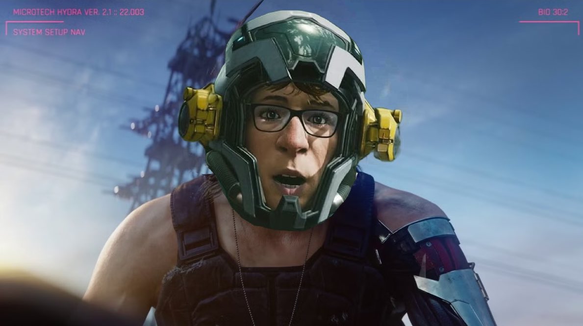 “Wake the fuck up bounty hunter. We got a motorcycle to ride around a big empty desert.”