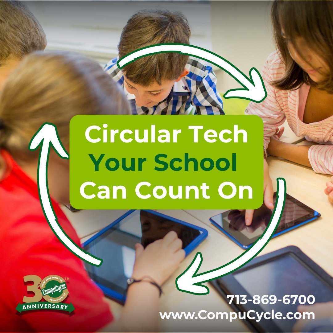 CompuCycle's tweet photo. A common misconception: circular technology means lower standards.
In reality, a well-executed circular model prioritizes testing, consistency, and long-term performance. 
#EdTech #ITAD #CircularEconomy #CompuCycle #ISD #Houston https://t.co/WVp6NpkMIn