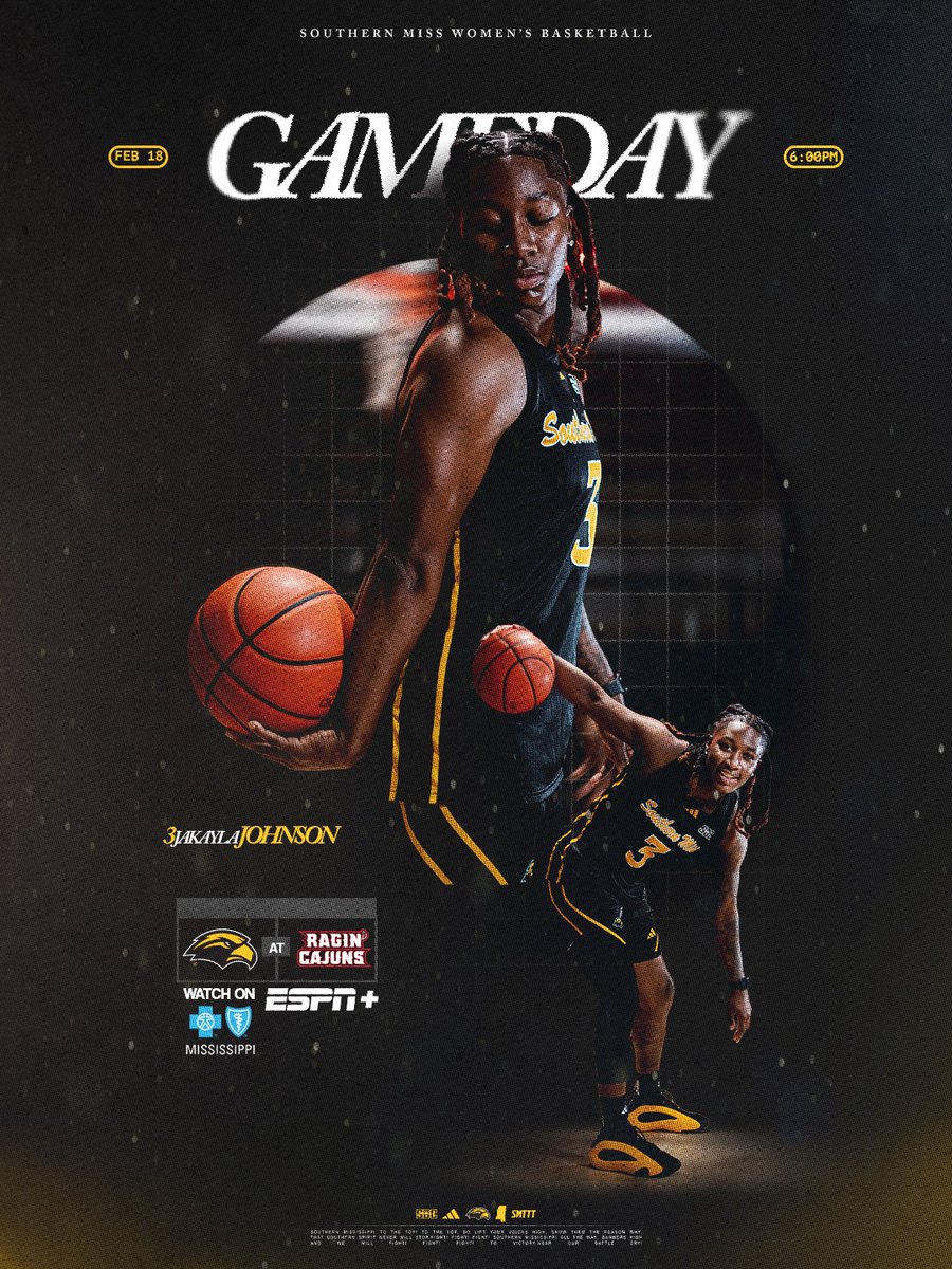 SouthernMissWBB's tweet photo. Game Day in Acadiana

🆚: at Louisiana
⌚️: 6 p.m.
📍: Lafayette, La.
🏟: Cajundome
📻: https://t.co/IzUFKqJyLt
📺: https://t.co/bhASD6OArv
📊: https://t.co/CwvuZEXwOt

#ELEVATE | #SMTTT https://t.co/nhaIv0haeR