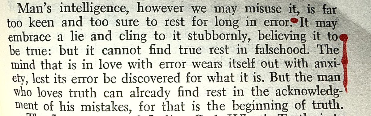 RubySpacek's tweet image. “The mind that is in love with error wears itself out with anxiety, lest its error be discovered for what it is.” -No Man is an Island by Thomas Merton (just finished this and his book on contemplative prayer, I highly recommend both-edifying AFFF).