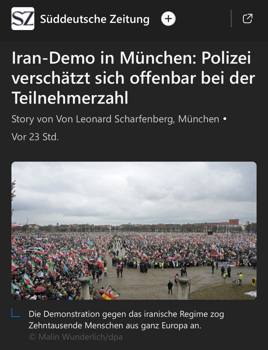 Propaganda zu hinterfragen lohnt sich

Polizei München überschätzt Teilnehmerzahlen des Regimechange-Aufmarschs auf der Theresienwiese mit Pahlavi 6-stellig!

"Stephan Poppe ist Statistikprofessor an der Universität Leipzig und forscht schon lange zur Erfassung der Teilnehmerzahl