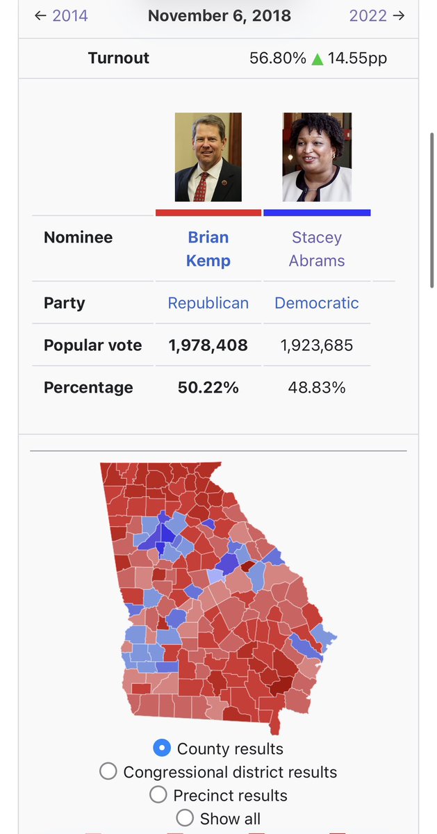 @LIEngProf And if the Dems run Stacey Abrams again it’s pretty much ...