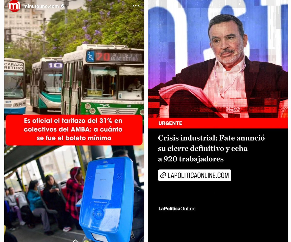 Las buenas noticias del día.  LA INFLACIÓN QUE BAJÁ PARA ARRIBA 📈 con estos aumentos!! Y +de 900 familia!! Se ENTERAN QUE CERRO FATE. <a href="/LuisCaputoAR/">totocaputo</a> <a href="/JMilei/">Javier Milei</a> 🤦🏼‍♀️Pero tranqui, Ella está presa. Ni al polvo del zapato le llegan
<a href="/munimalvinas/">Malvinas Argentinas</a> <a href="/Nardini_Leo/">Leo Nardini</a> <a href="/DrJorgeCancio/">Dr. Jorge Cancio</a>