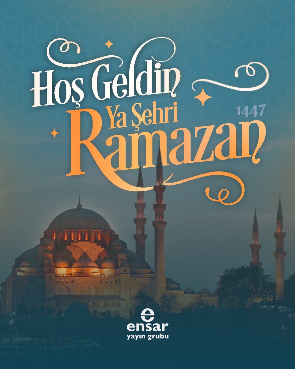 EnsarYayinGrubu's tweet photo. Hoş Geldin ya şehr-i Ramazan 🌙 

Başı rahmet, ortası mağfiret, sonu ebedî azaptan kurtuluş olan 11 Ayın Sultanı Ramazan-ı Şerif Mübarek Olsun.✨️ https://t.co/vqc0jsz51j