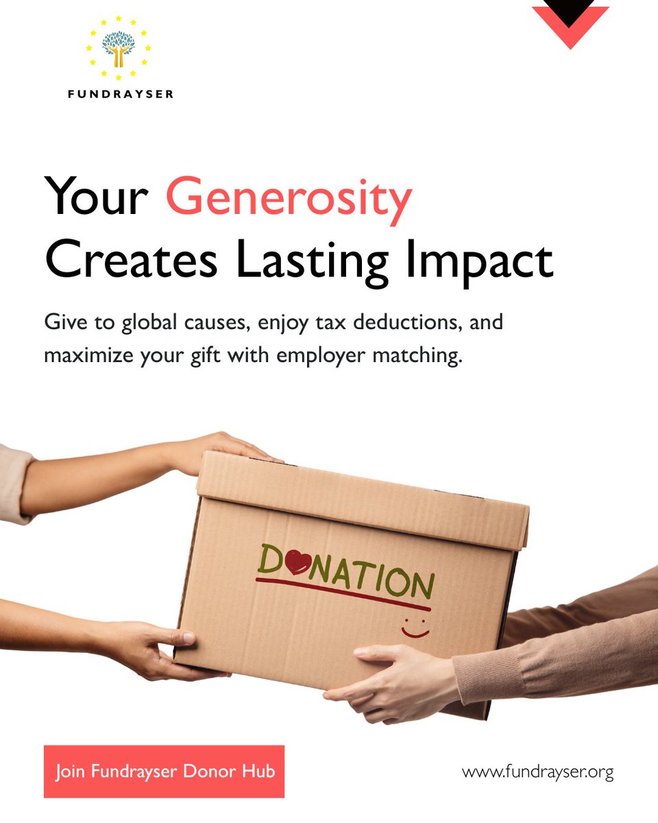 fundrayser's tweet image. Your donation to @fundrayser  helps communities thrive and creates lasting impact worldwide. Maximize your gift with employer matching and tax benefits. 💖

Donate now: fundrayser.org

#GlobalImpact #GiveBack #Fundrayser #ChangeLives #DonateToday