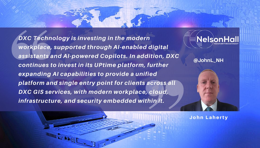 johnl_nh's tweet image. Congratulations to DXC Technology for being recognized as a Leader in the Overall market segment of @NHInsight's Advanced #DigitalWorkplaceServices 2025 #NEAT report. @JohnL_NH comments on this achievement below: sowo.kr/kEAtTfNa

#ITservices