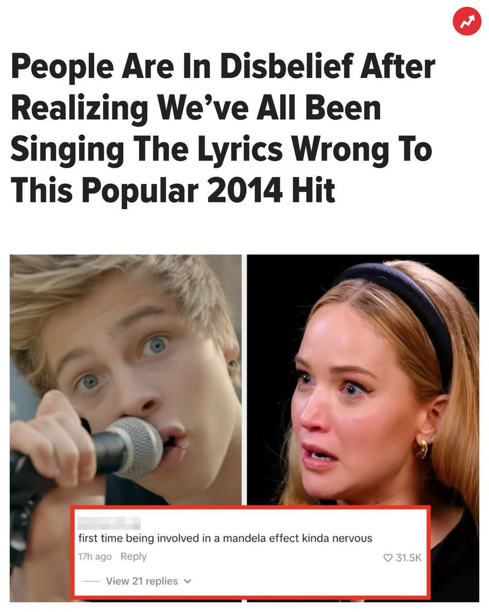 The5SOSYears's tweet photo. @5SOS officially have their first Mandela effect??

Check out this @BuzzFeed article on She Looks So Perfect &amp; let us know your thoughts 😎 

https://t.co/zUdJUe47tt https://t.co/PznhPYx0h4