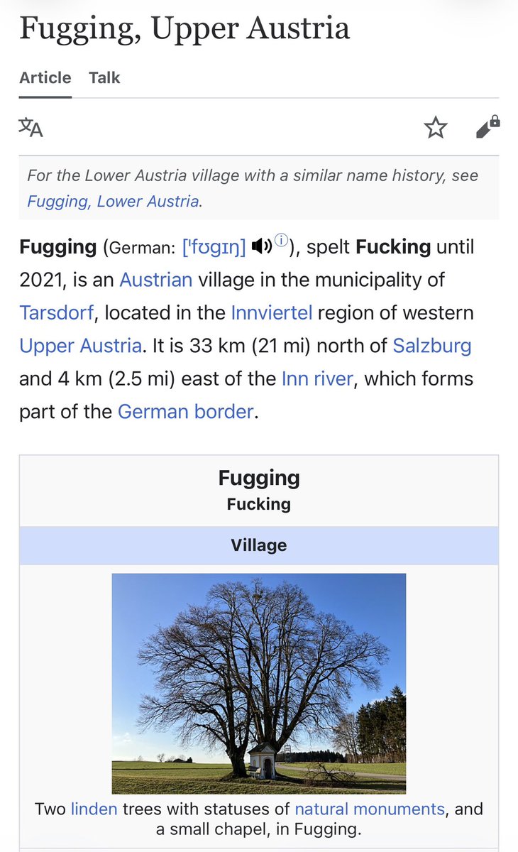 RealJohnnyYu's tweet image. 奧地利 🇦🇹 法克 小 鎮

Fugging (or Fucking), Austria