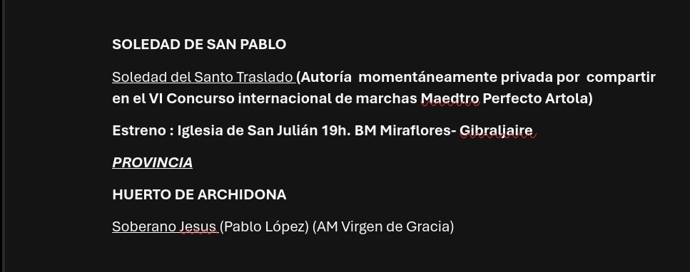 Actualización estrenos musicales.2026|
#CofradíasMLG