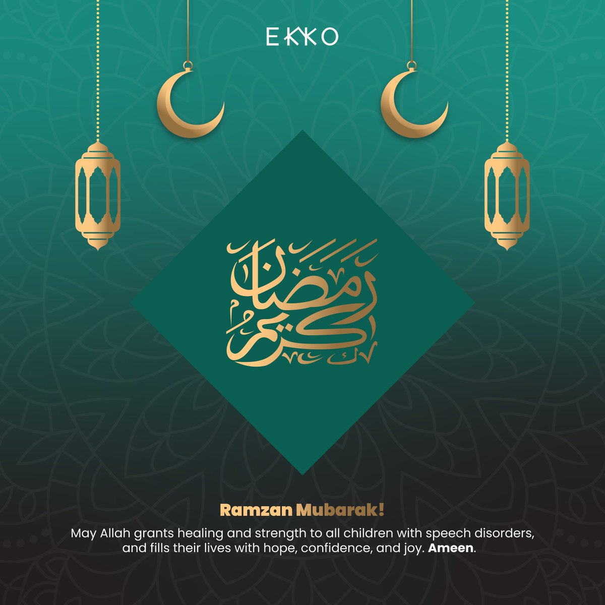 ekkotherapy's tweet photo. 𝗥𝗮𝗺𝘇𝗮𝗻 𝗠𝘂𝗯𝗮𝗿𝗮𝗸!
This Ramzan, EEKO prays that Allah grants healing and strength to all children with speech disorders, and fills their lives with hope and joy. May Allah accept our fasts and grant us Jannah. Ameen.

 #ekko #blessedmonth #ramadan #speechtherapy https://t.co/wa1hGIqpCz