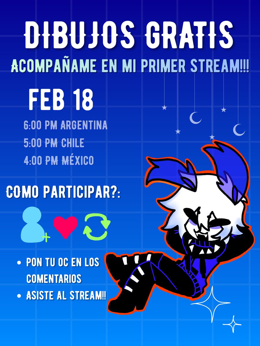 DIBUJOS GRATIS‼️

Deja tu oc en los comentarios, segui los pasos de la imagen y ya estas participando!  

Actividades principales:  
-Dibujando  
-Jugando jueguitos  
-Chateando con la gente 
twitch.tv/endkhaos
 
#smallartists #artmoots #moots #ArtistOnTwitter