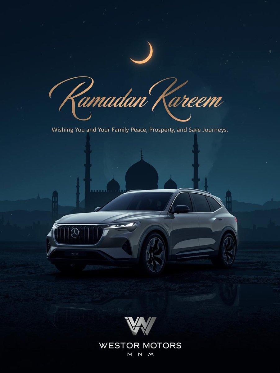 WestorMotors's tweet photo. This Ramadan, may the journey ahead be filled with peace, purpose, and prosperity. ๐โจ
From all of us at Westor Motors, we wish you and your family a blessed Ramadan Kareem โ guided by faith, driven by excellence.
#RamadanKareem #WestorMotors #EngineeredForProgress #Blessed https://t.co/SXWEvFtPfT