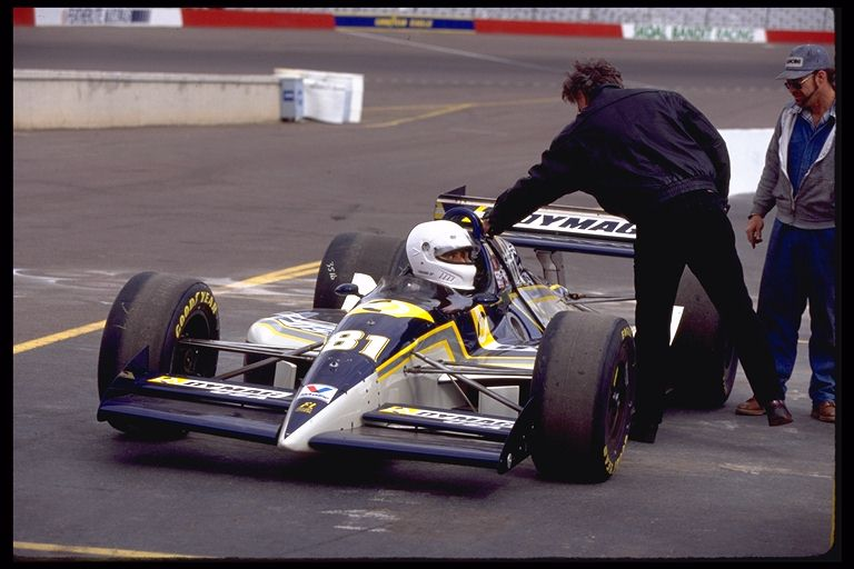 Rick DeLorto at the 1996 Test in the West at Phoenix. He was there to take the USAC driver's test but did not complete it, leaving his fastest lap at only 119.008 mph.
