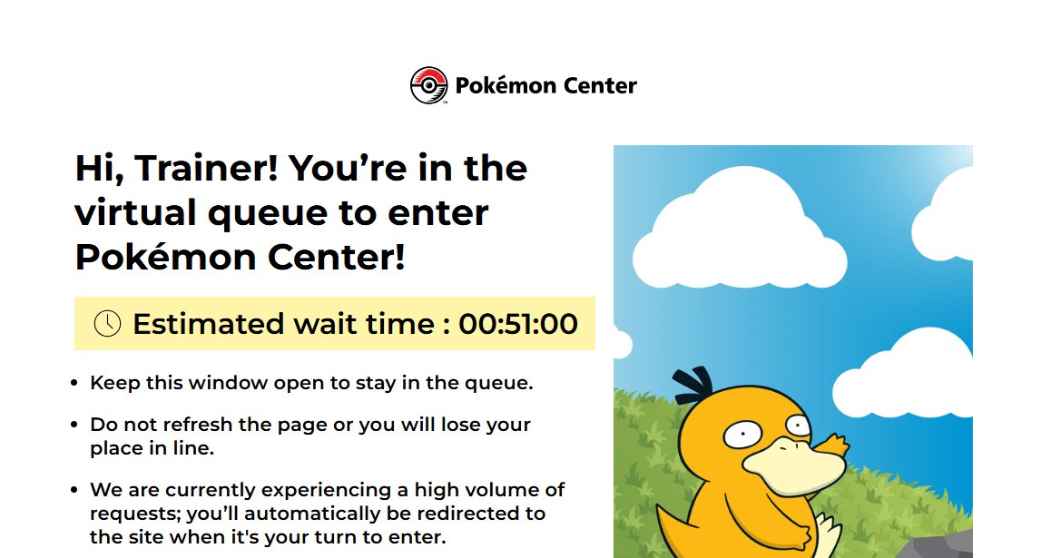 Pokemon Center Queue is LIVE!