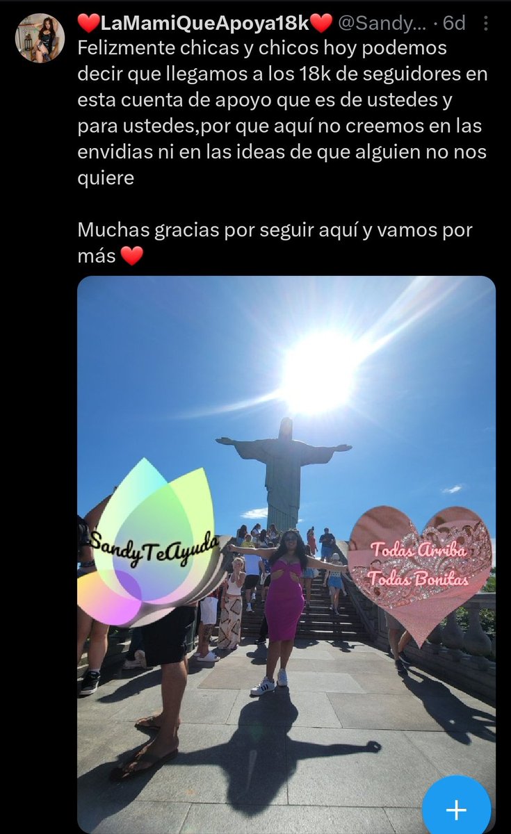 SandyTeAyuda's tweet photo. Hace 6 días exactamente celebrábamos los primeros 18k de seguidores y hoy me da tanta alegría decir que ya somos 19k ❤️🥳🫰 por que esta cuenta de apoyo no es solo mía si no también de ustedes 

Mil gracias por dejarme ayud@rl@s con lo mucho a poco que aquí hago  todo mi amor https://t.co/yAvwDeSzYf