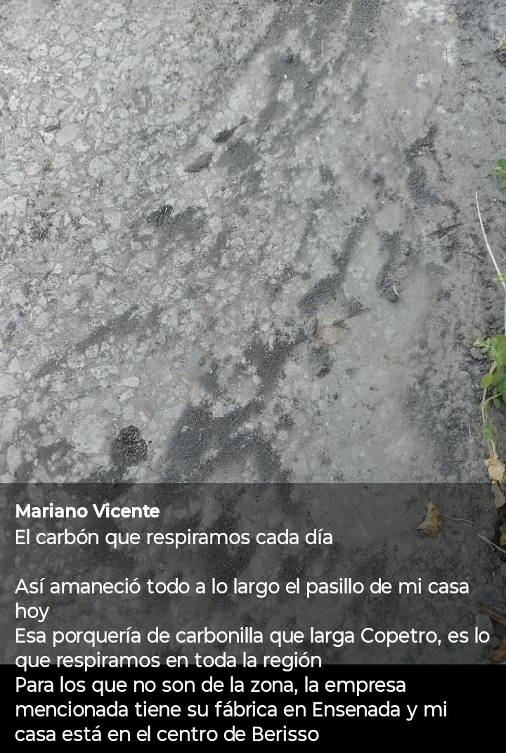 Perycia_OK's tweet image. 🚨 QUE PASA, COPETRO?
 
Vecinos de #Berisso y #Ensenada
dicen que llueve carbón sobre sus casas.

Es un problema que se agrava año tras año, como contamos en esta nota de nuestro archivo 👇

perycia.com/2020/03/copetr…

#Contaminacion

📹 #Ahora Berisso