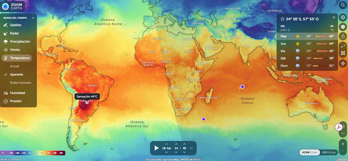 Paraguay - el infierno en la Tierra Episodio 2. 
Por segundo dia consecutivo, somos el punto más caluroso de todo el planeta.🔥🌎🔥