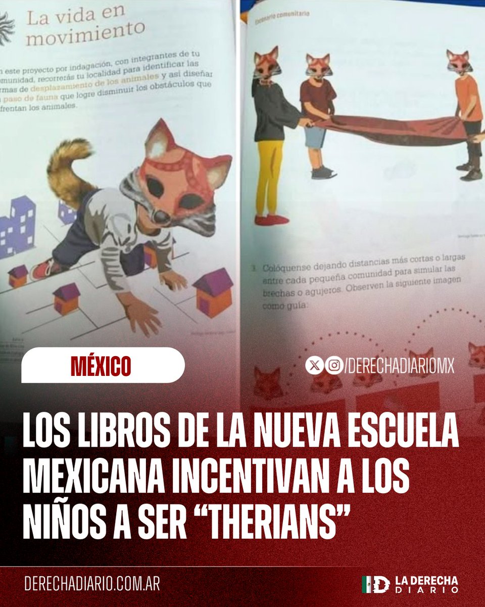 DerechaDiarioMX's tweet image. 🚨🇲🇽 | ALARMANTE: Usuarios de redes sociales advirtieron que los libros de texto comunistas del narcogobierno incentivan a los niños a identificarse como "therians", los desquiciados "trans-animal" de moda en el progresismo.