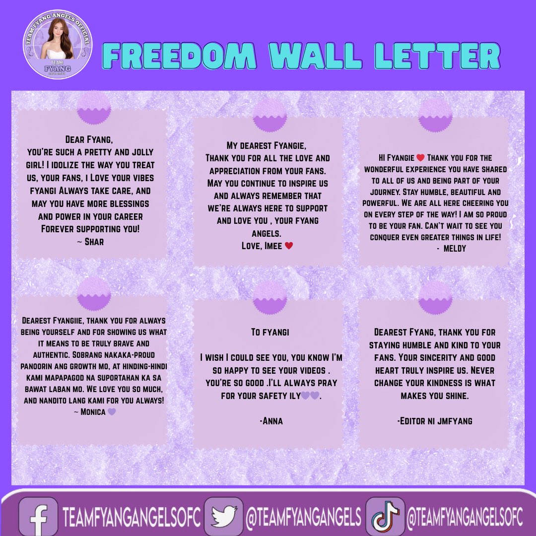 TeamFyangAngels's tweet image. Freedom Wall Letters for Fyang UPDATE!

We are excited to announce that 14/20 walls have already been secured with heartfelt letters from Fyang’s fans. 
This strong support shows the passion and dedication of our community.

To complete this initiative, we are opening the final 6