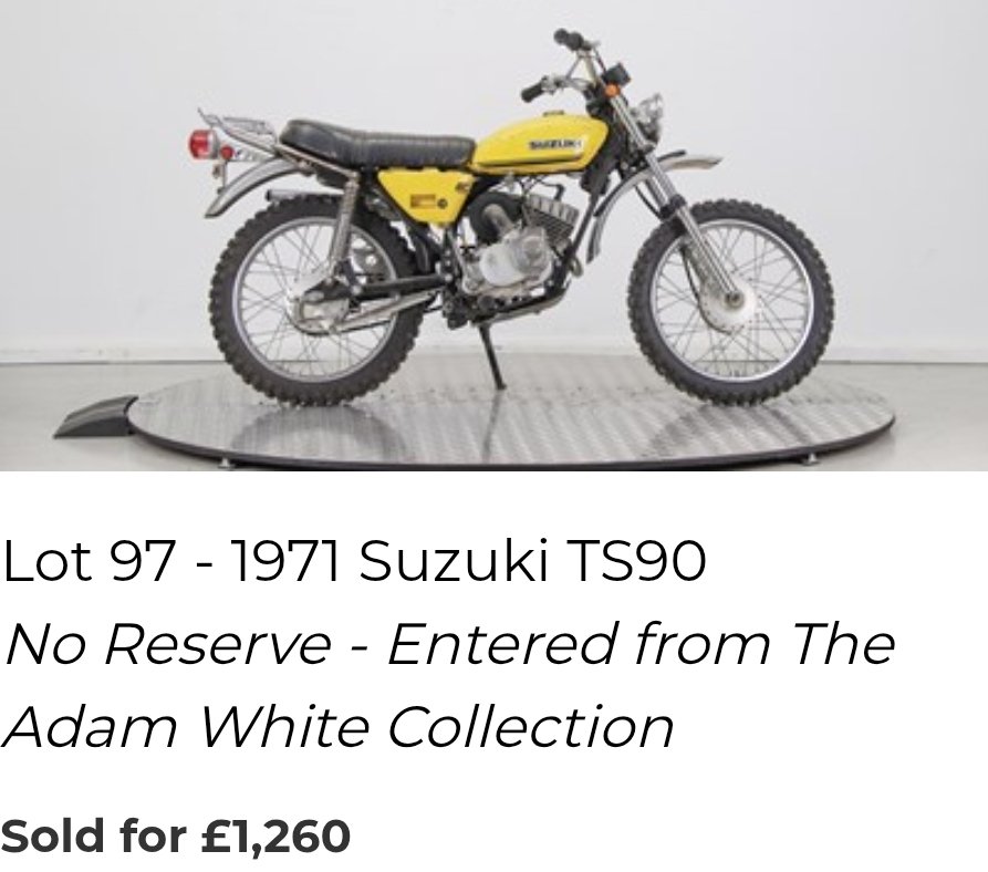 Suzuki TS90 sold for £1,260 including fees...