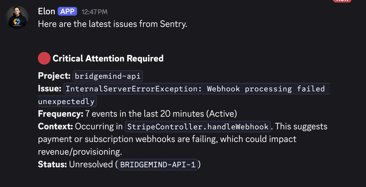 Sentry critical alert