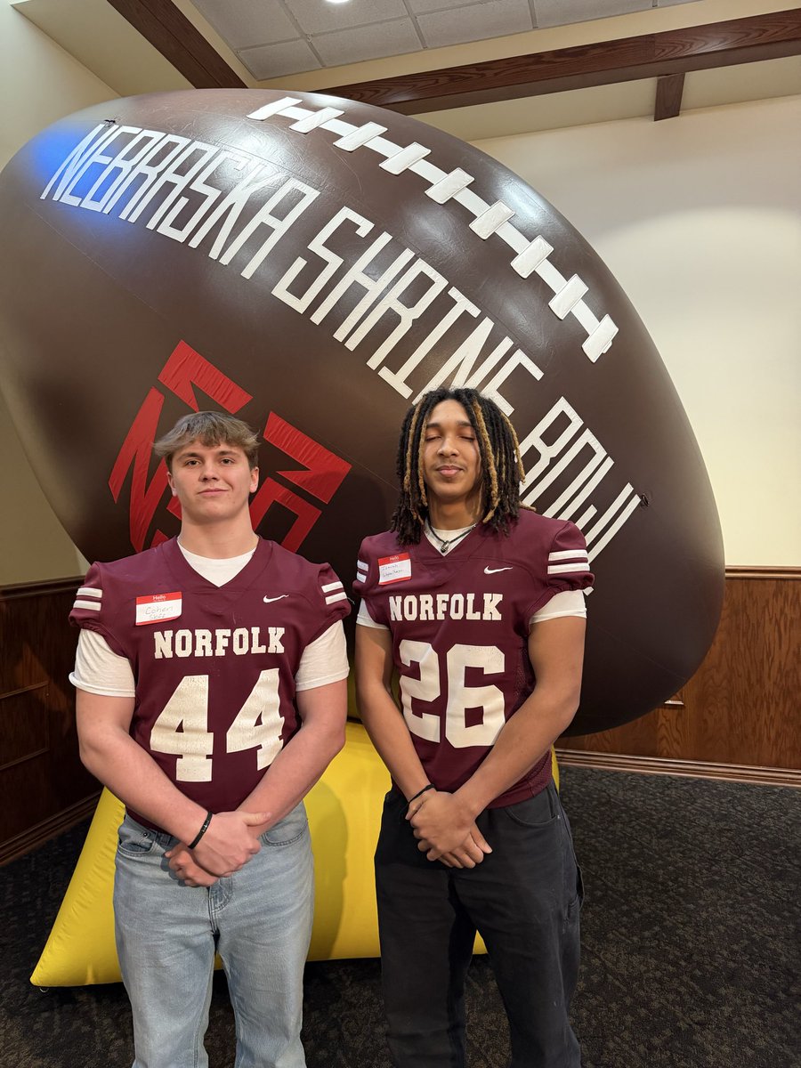 NPSActivities's tweet photo. Congratulations to Cohen Skiff and Isaiah Wapelhorst on being selected to play in the Nebraska shrine football game in Kearney on June 6th at UNK. #npspanthers https://t.co/ICCQQnDkjL